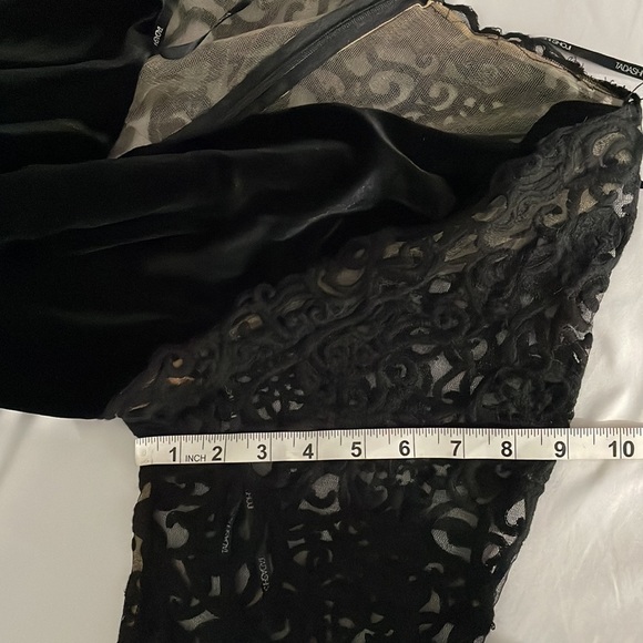 NEW Tadashi Shoji V-Neck‎ Velvet & Illusion Gown in Black/Forest [PLUS 18W ] - Picture 16 of 16